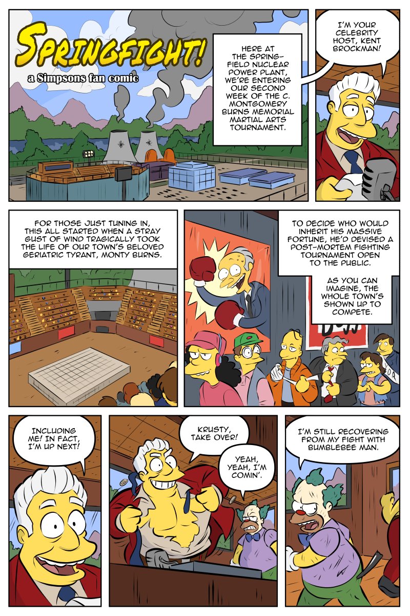 SPRINGFIGHT! a Simpsons fan comic (1 of 5) 