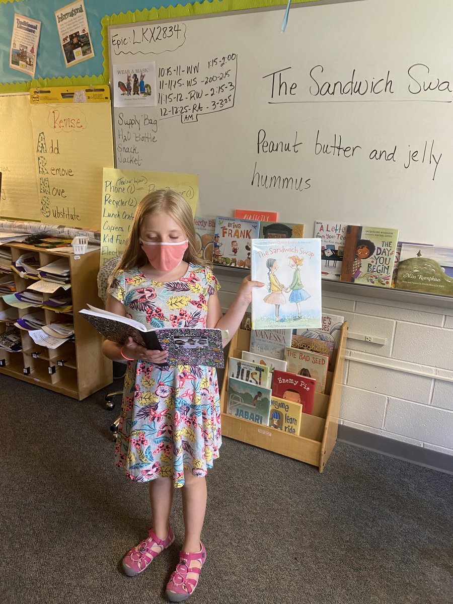 MillB19's tweet photo. “The Sandwich Swap” PB&amp;J vs Hummus writing ⁦@ireDCSD⁩ https://t.co/R6IYyWUyXZ