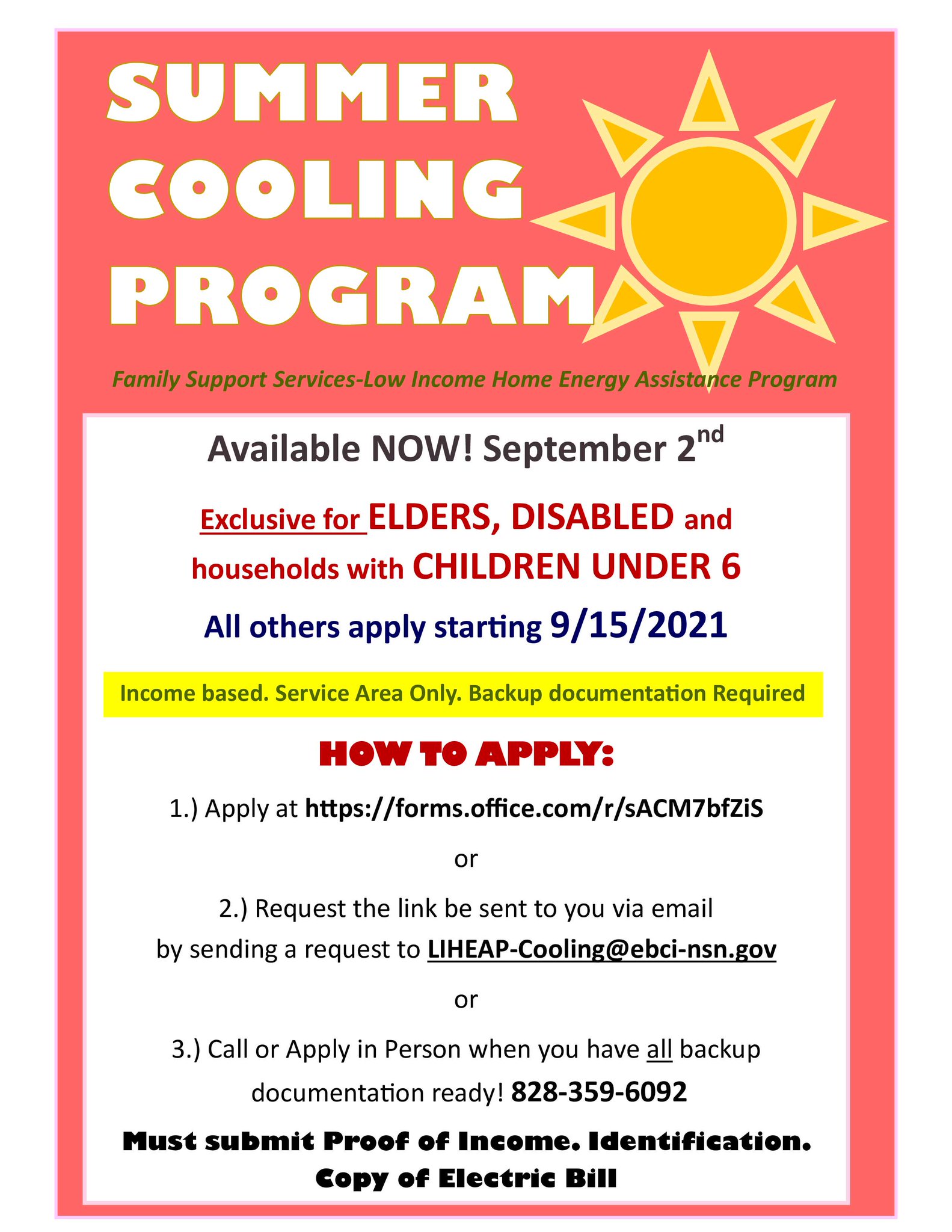 EBCI PHHS on Twitter "LIHEAP Summer Cooling Program assistance