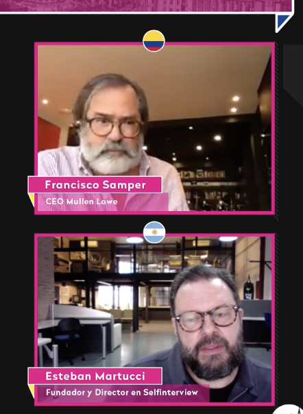 Mas_Cartagena's tweet photo. ”Trabajar no es estar frente a un computador. No podemos perder la personalidad y la cultura de nuestras agencias”, afirma @sampertweet durante #Selfinterview de
@estebanmartucci con @cfarango y Mauricio Barriga y #MásCTG en #GFACCT2021 https://t.co/O4WW6dRwZt