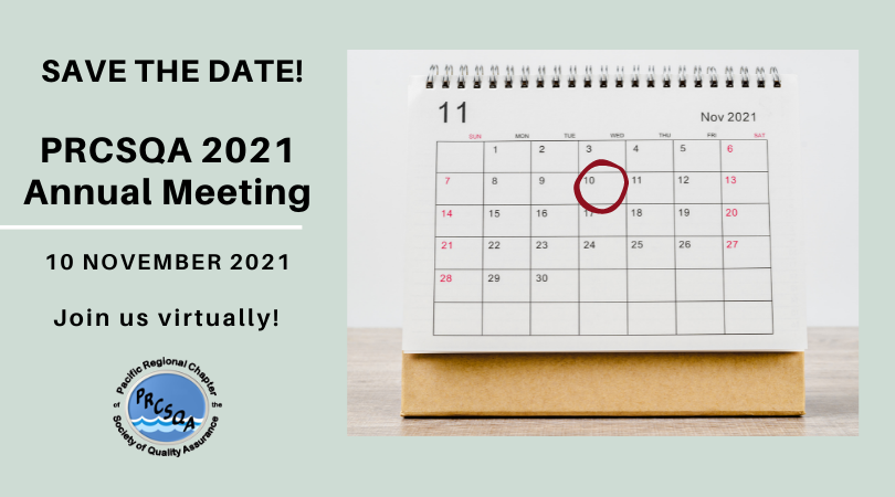PRCSQA's tweet photo. Save the date for our Virtual PRCSQA Annual Meeting on Wednesday, 10 November 2021! Registration will be available soon. Stay tuned for more information and visit https://t.co/h5fHFGlpGi. https://t.co/VYUhRBOaID