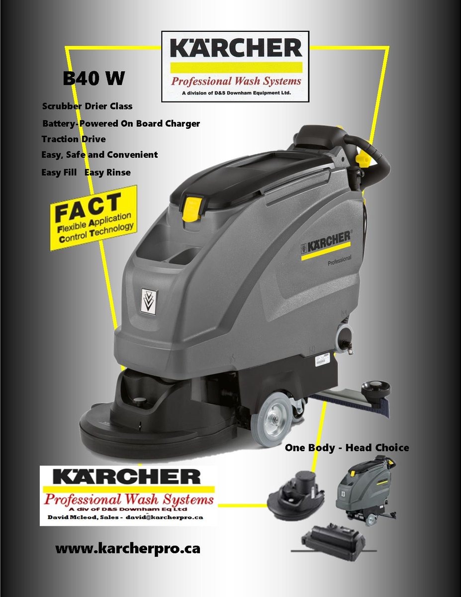 Microdabbler's tweet image. Never before have users had so much freedom to configure their Kärcher floor scrubber. The B 40 C Ep, C Bp, W Bp are fully configurable and therefore consistently meets modern customer demands.