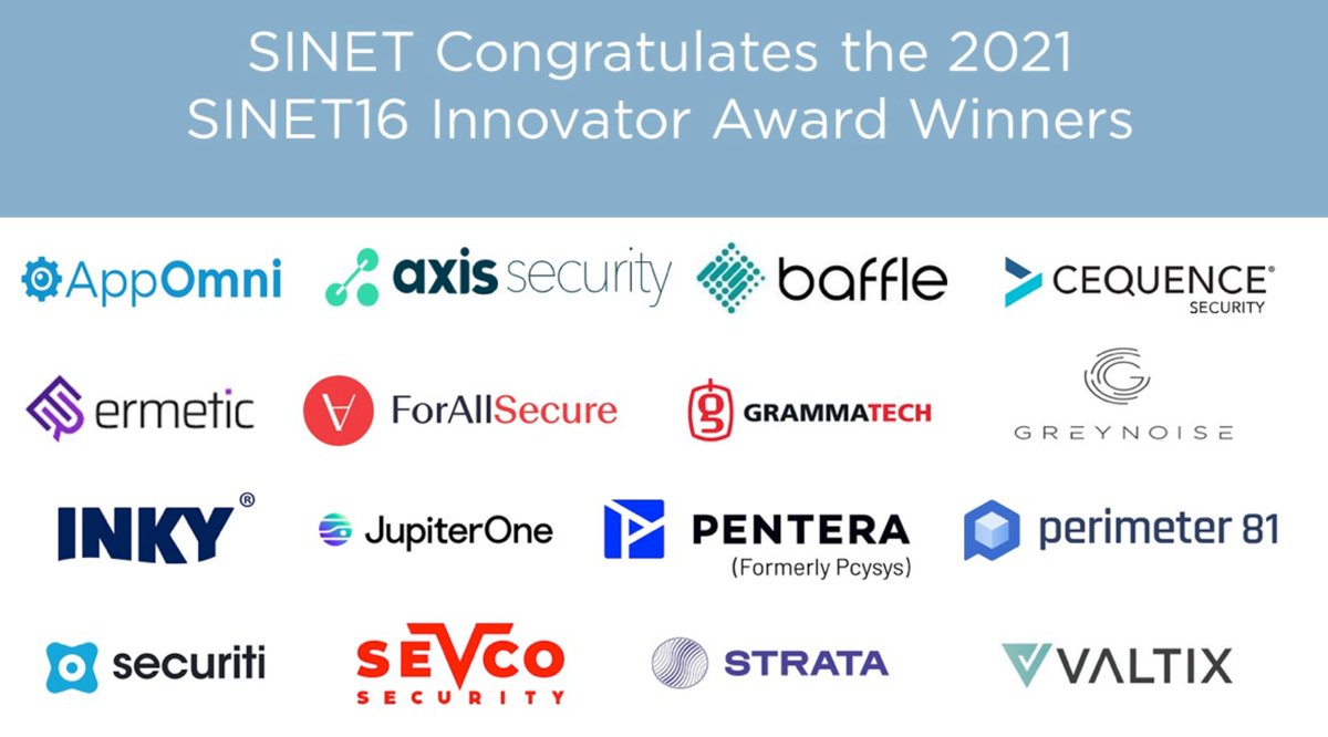 baffleio's tweet image. Thrilled to share that we’re a 2021 #SINET16 #Innovator recognized as the fastest, easiest approach to #clouddataprotection. Many thanks to @SINETconnection for this honor.