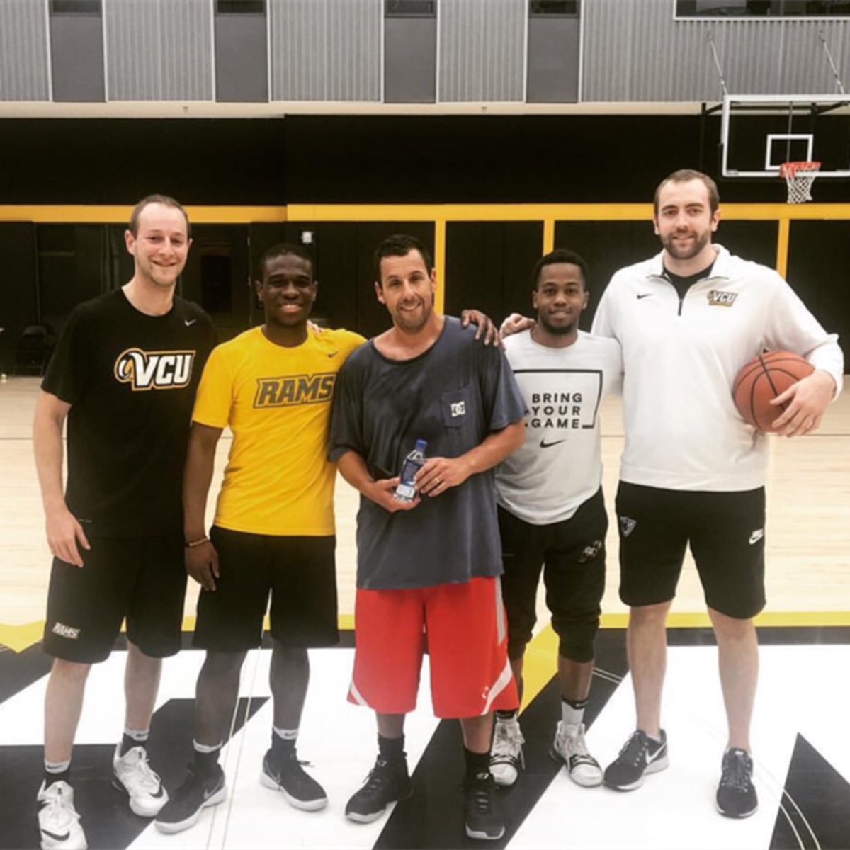 VCURamNation's tweet photo. Happy Birthday to @AdamSandler, honorary VCU Ram! (Swing by the gym again soon!) https://t.co/UhUbTcBXjv
