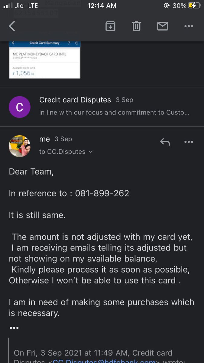 Jessimangadan's tweet photo. Dear @HDFC_Bank   Please adjust the excess payment of my credit card. Customer care executives are disconnecting phone while talking, I am mailing you every 2 days and it’s been 20 days not solved. What are you guys doing there @HDFC_Bank kindly adjust the amount urgently https://t.co/tpKAzipG2L