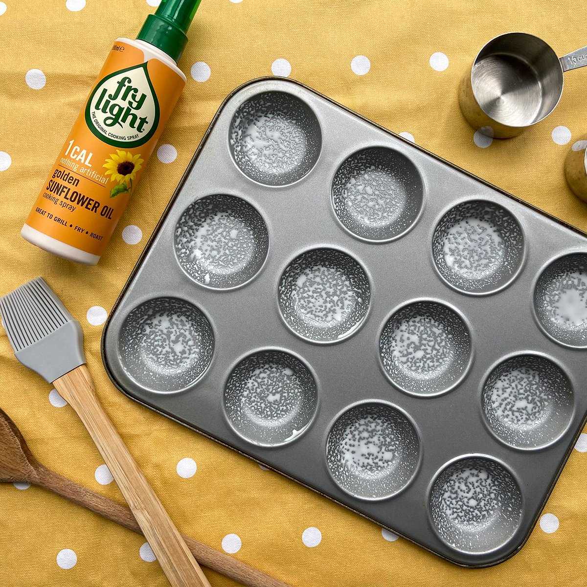 TOP TIP: Spraying Frylight on your baking tray before adding the mixture helps to ensure no sticking on the tray. Discover #baking recipes over on our website: buff.ly/3sCL6So