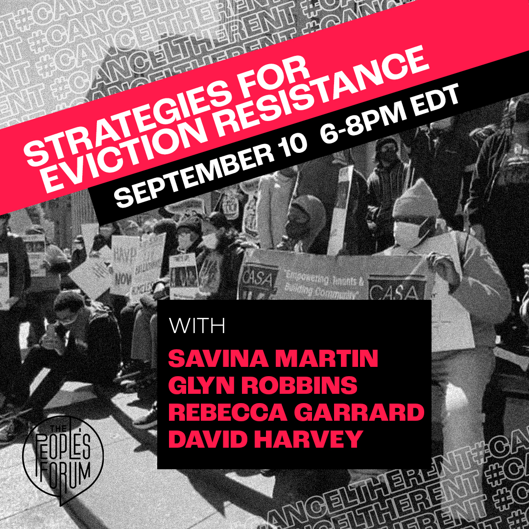 PeoplesForumNYC's tweet photo. Tomorrow at 6PM EDT, join @profdavidharvey, @garrar26, @MartinSavina, and @robbins_glyn as they discuss the housing crisis and “Strategies for Eviction Resistance.” In person &amp; live streamed. #canceltherent

https://t.co/v8ECgvDAkN https://t.co/BGBLLTo9dQ