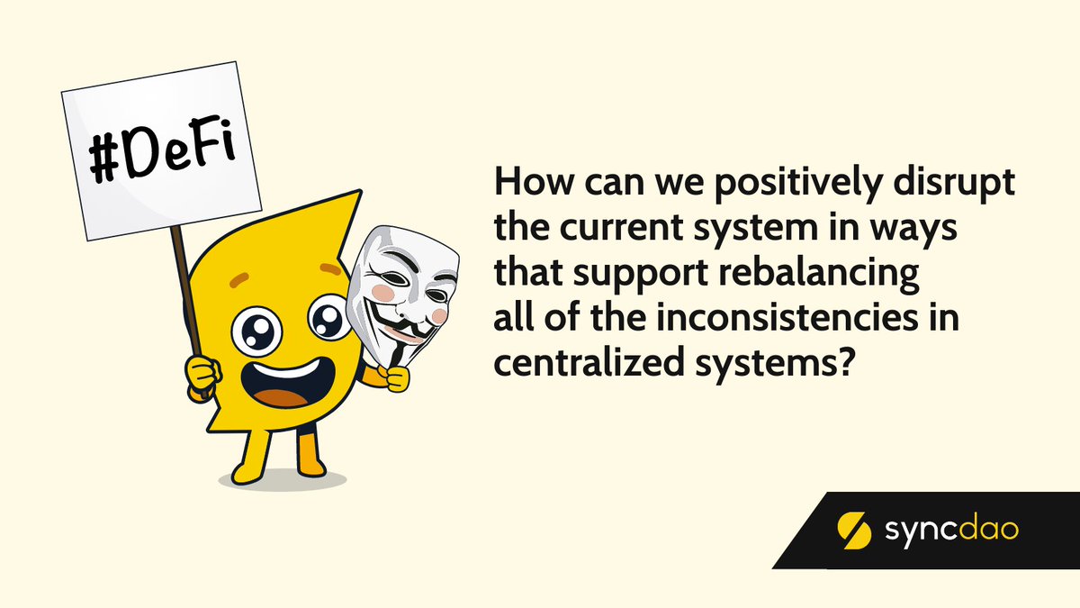 SyncDAO's tweet photo. We stand for lawful rebellion. 

What that means is we want to figure out how to positively disrupt the current system in ways that support rebalancing all of the inconsistencies when it comes to centralized systems. https://t.co/Y2ewP8kF5C