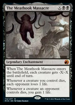 Does anyone else see a monkey hanging from vines instead of a skewered hand in The Meathook Massacre?

Just me? 🙈 #MTGMidnight