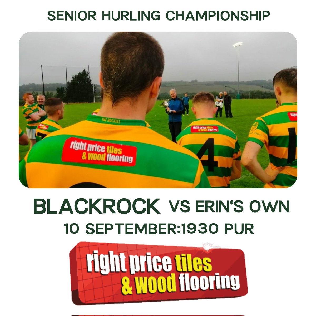 Blackrock Hurling (@rockiescork) on Twitter photo Tomorrow marks our first Senior Championship game in our new jersey's featuring our secondary sponsors <a href="/RightPriceTile/">RPT & Wood Flooring</a> At Right Price Tiles you get 1st quality tiles, at the right price. 💚💛 Tomorrow marks our first Senior Championship game in our new jersey's featuring our secondary sponsors <a href="/RightPriceTile/">RPT & Wood Flooring</a> At Right Price Tiles you get 1st quality tiles, at the right price. 💚💛