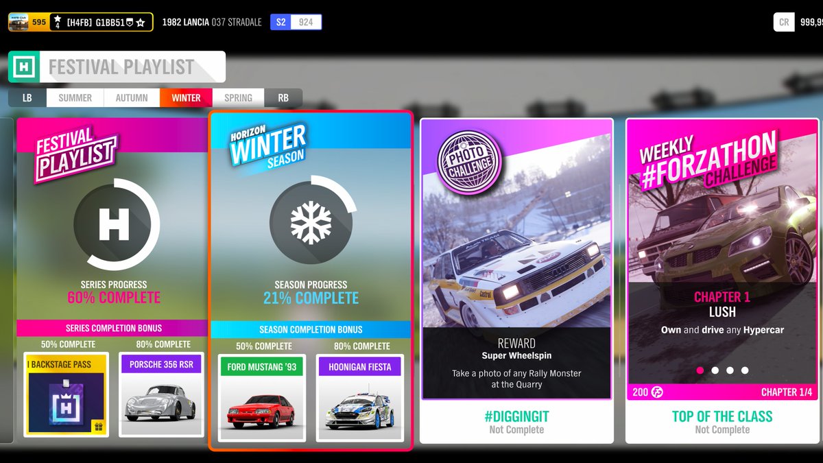 ForzaHorizon5UK's tweet photo. Series 39 - Winter
6 existing cars
Photo Challenge #DiggingIt
Winter playlist with events to complete!
Trial, PGG & PRs
Weekly Forzathon Event (Any Hypercar)
S39 rewards;
50% - Backstage Pass
80% - Porsche 356 RSR
#Forza #H4FB #FH4 #Winter #Series39 #FH4 https://t.co/nsJV2FsRzs