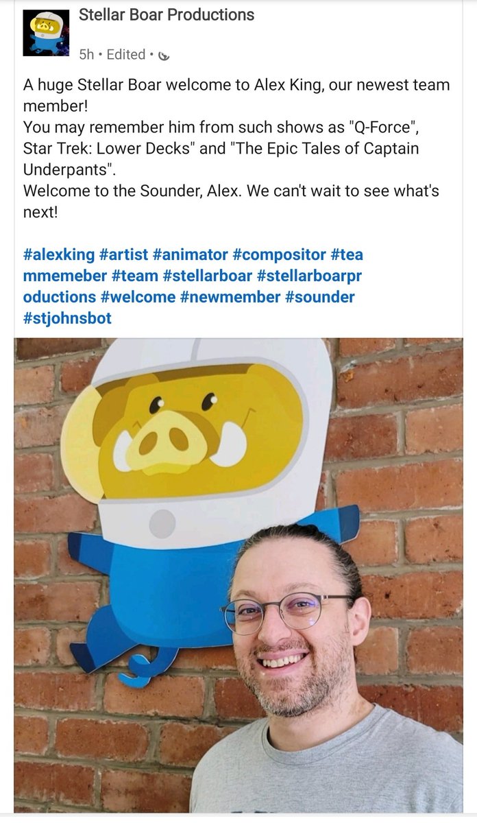 CurtisRioux's tweet photo. Excited to have the way talented Alex King joining the Stellar Boar crew! Let's go!
.
.
.
#alexking #artist #animator #compositor #teammemeber #team #stellarboar #stellarboarproductions #welcome #newmember #sounder https://t.co/GfCy3XE2BJ