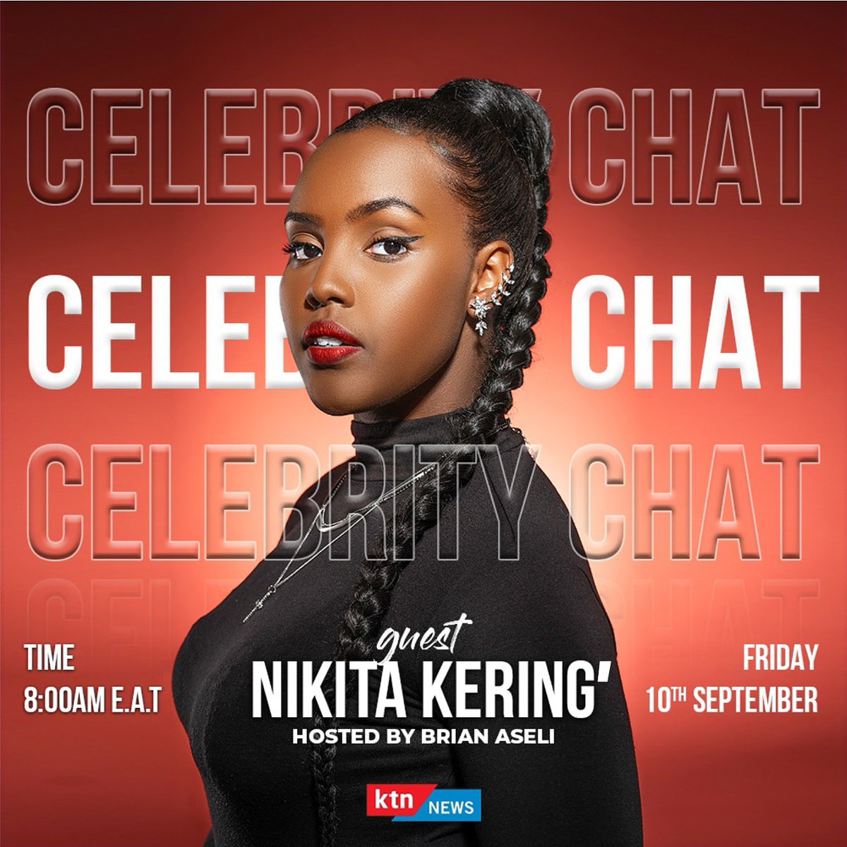 anyikopr's tweet photo. Catch singer-songwriter, @Nikita_Kering on Celebrity Chat @KTNNewsKE hosted by @brian_aseli tomorrow from 8 AM EAT. She will be talking all about recent major recognitions by Apple Music, music career, new music (#ASideOfMe debut EP) and more. https://t.co/7xDFMMH4IJ