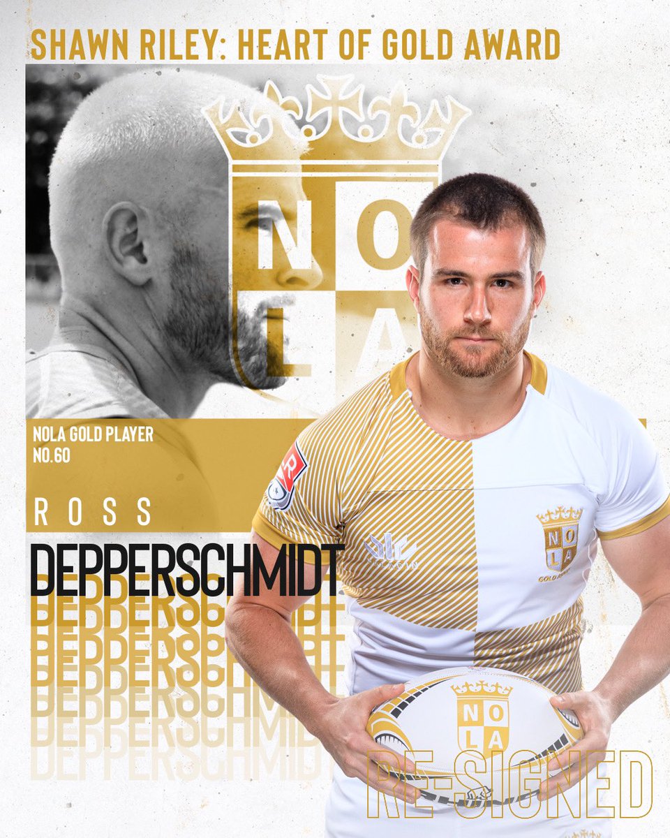 nolagoldrugby's tweet photo. Congratulations on a great season Ross!
-
Ross was voted by his teammates and coaches as the “Heart of Gold” recipient in honor of his late teammate Shawn Riley. Ross has also re-signed with the Gold through 2022!
-
👑 #StayGold https://t.co/SWXjQwDWAG