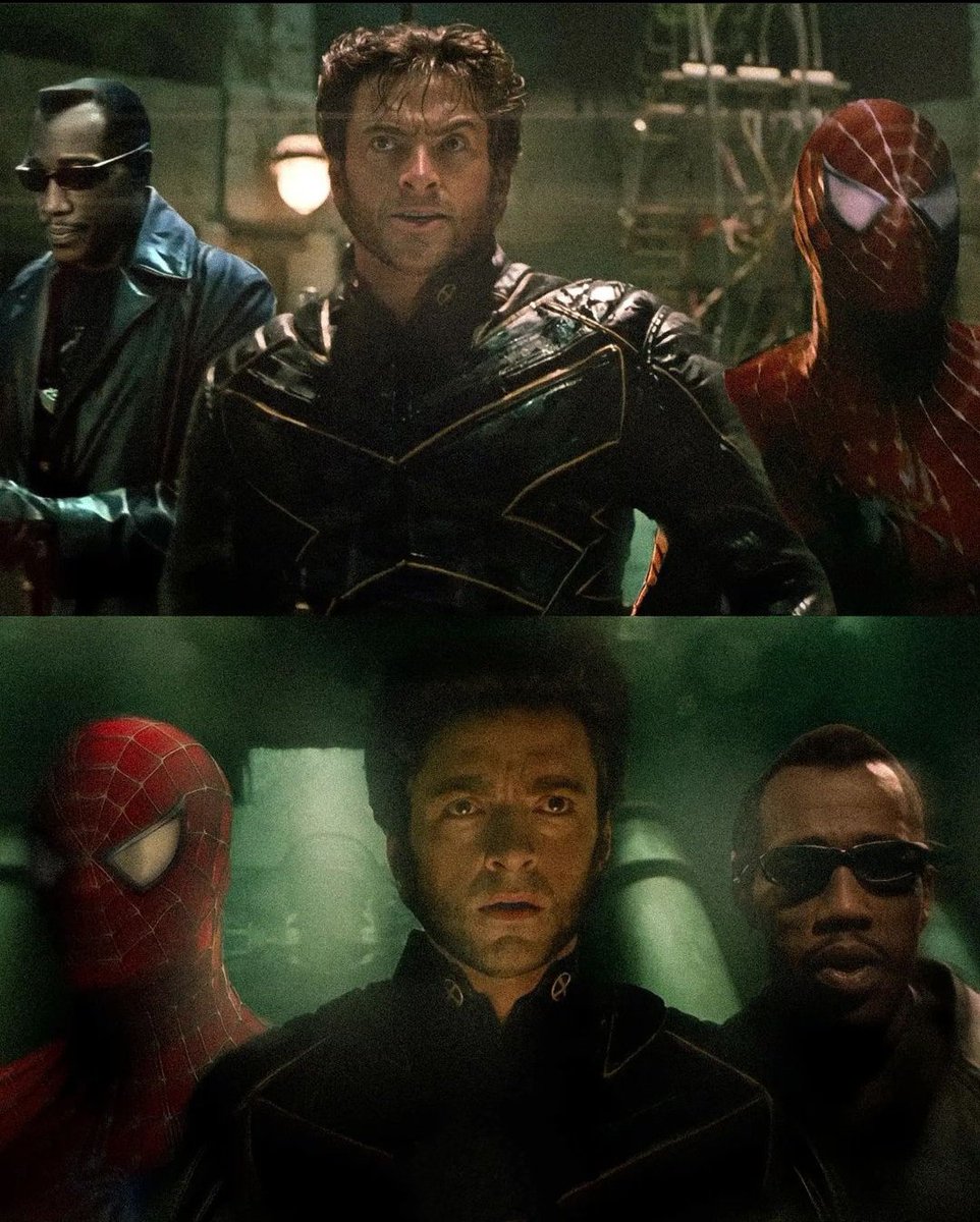 Tobey Maguire's Spider-Man and Hugh Jackman's Wolverine in