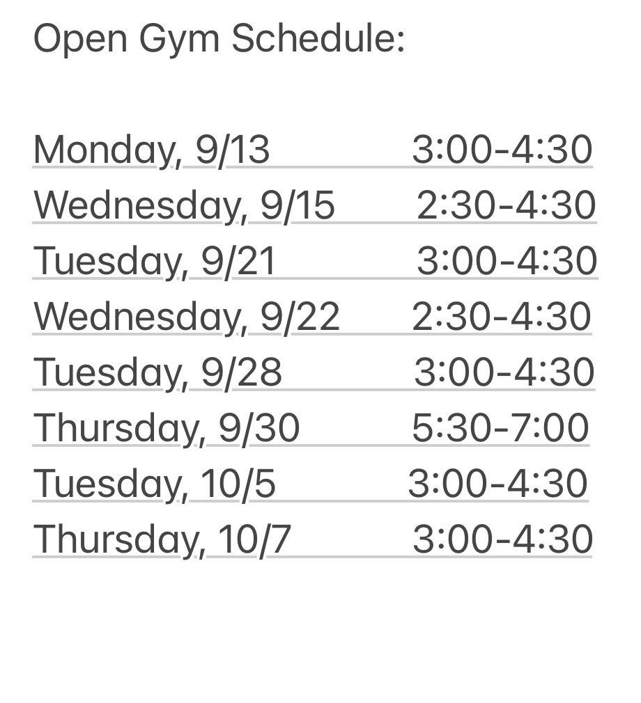 Greenwood Boys Basketball MS on Twitter "Here is the updated open gym