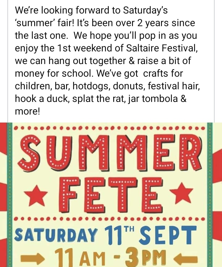 Come join us at our first summer fair in 2 years <a href="/spsprimary/">Saltaire Primary</a>