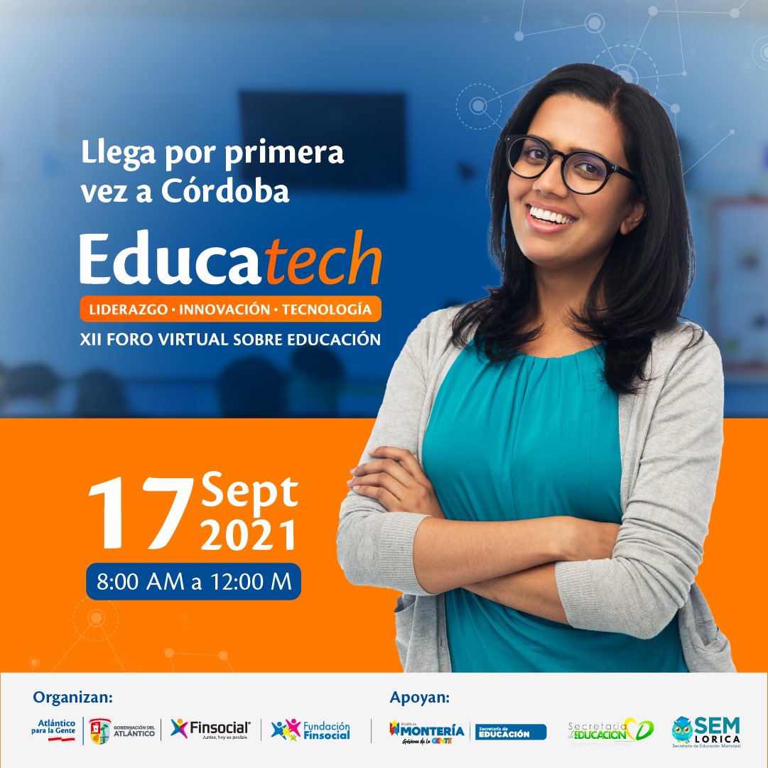ForoEducatech's tweet photo. Profe, Córdoba le abre las puertas al Foro Virtual de Educación más importante del país. No te quedes sin participar en este espacio dedicado a abordar temáticas relacionadas con la innovación pedagógica, liderazgo y transformación digital.

Inscríbete en https://t.co/EGpzgEubb3 https://t.co/IDebDxgmxc