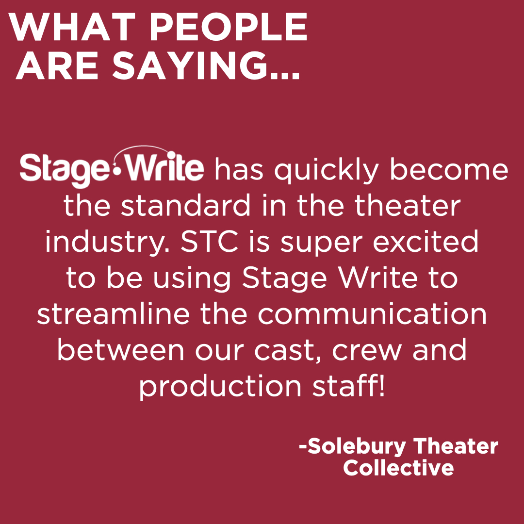 StageWriteApp's tweet image. Thank you to the entire team at Solebury Theater Collective and @SoleburySchool! 

#stagewritesoftware #stagewrite #soleburyschool #soleburytheatercollective #digitalmaterials #virtualstage #unlimitedcreativity