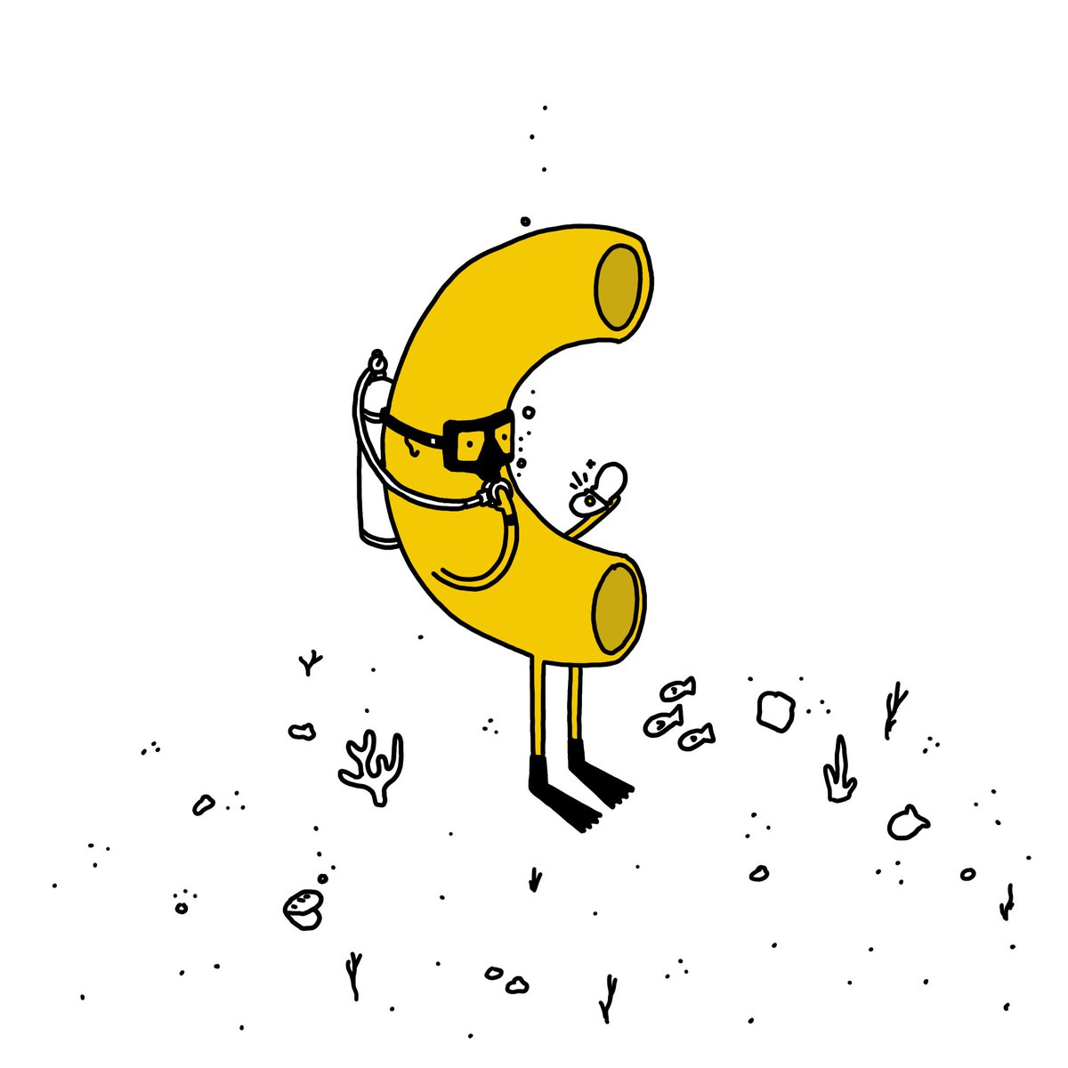 WorldOfMacaroni's tweet photo. Sharing some previews:

Deep within the turbulent boiling water 🌊, our intrepid Scuba Macaroni 🤿is exploring 🐙🐠. You know this water is salty. 🧂

#MacaroniWorld

#NFTs #NFTart #NFTcollection #NFTcommunity #nftcollector #NFTartist #cryptoart #NFT https://t.co/B4eX6KFJe5