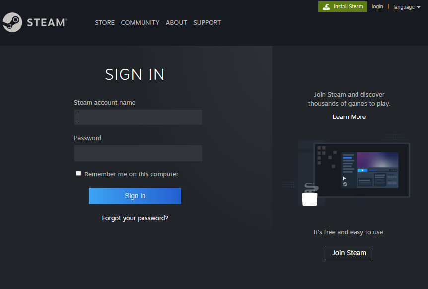 hobshy's tweet image. If you go to a site that asks for your Steam credentials, to be safe: don't login at that screen
1. Go to Steams normal site and login from there
2. You should then see the sign in option (see below)
3. If not, most likely the site isn't actually having you log into Steam (scam)