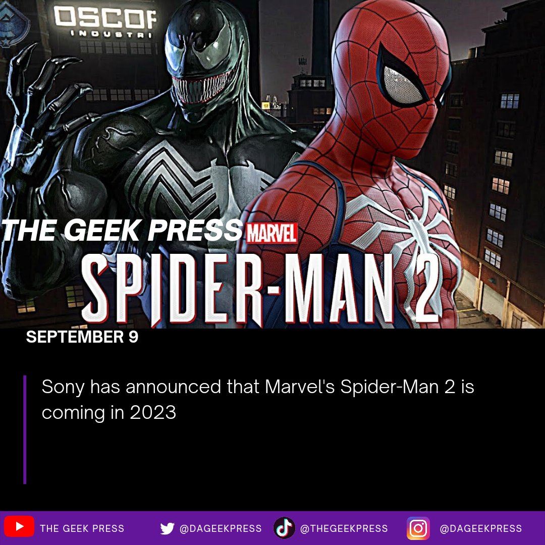 Spider-Man 2 is set to come out in 2023 and will have Peter Parker, Miles Morales and Venom 

#insomniacgames #insomniacstudios #Spiderman #peterparker #milesmorales #venom #Playstation #playstation5 #Marvel #marvelgames #videogamenews #videogames