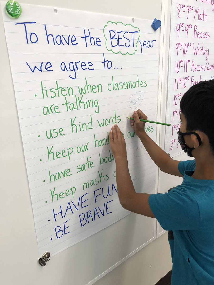 mrsbelcherqae's tweet image. After days of thoughtful discussions in class meetings, these #QAE second graders signed off on their class agreements! #spsconnects @SoundDiscipline