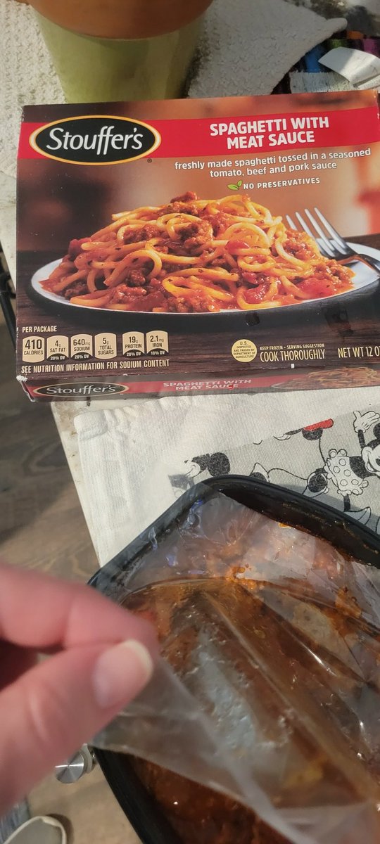 LibbyDM's tweet image. Hey @stouffers, the spaghetti is supposed to have noodles in it right? If so, mine went missing...