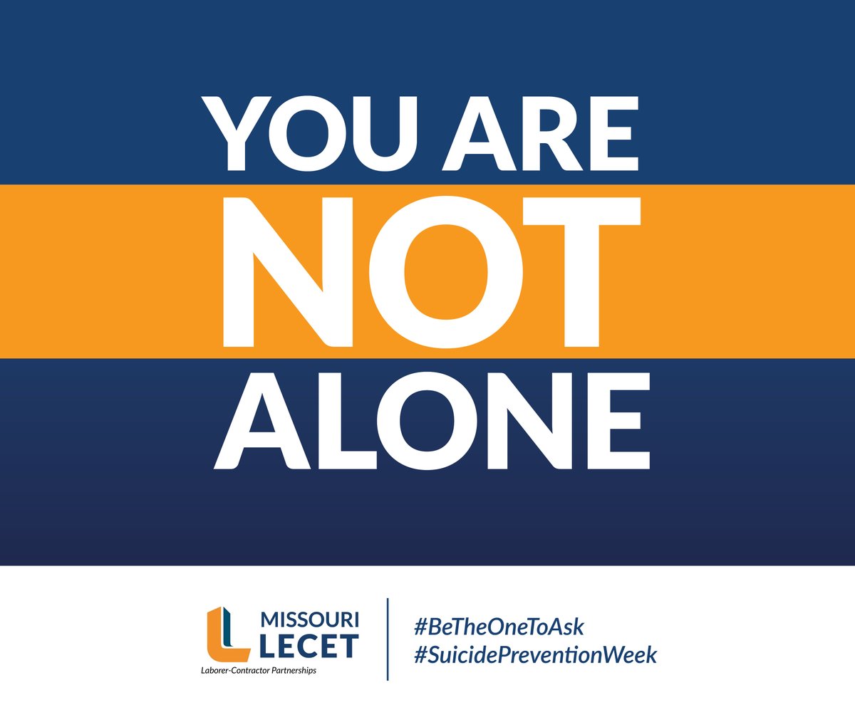 LiUNA840's tweet photo. This week marks #SuicidePreventionWeek. Remember that you are NOT alone. Life is tough. If you are struggling, reach out to someone you trust. If you see someone struggling #BeTheOneToAsk if they are okay and if you can help. Don’t be silent. https://t.co/opSYXRvQsu