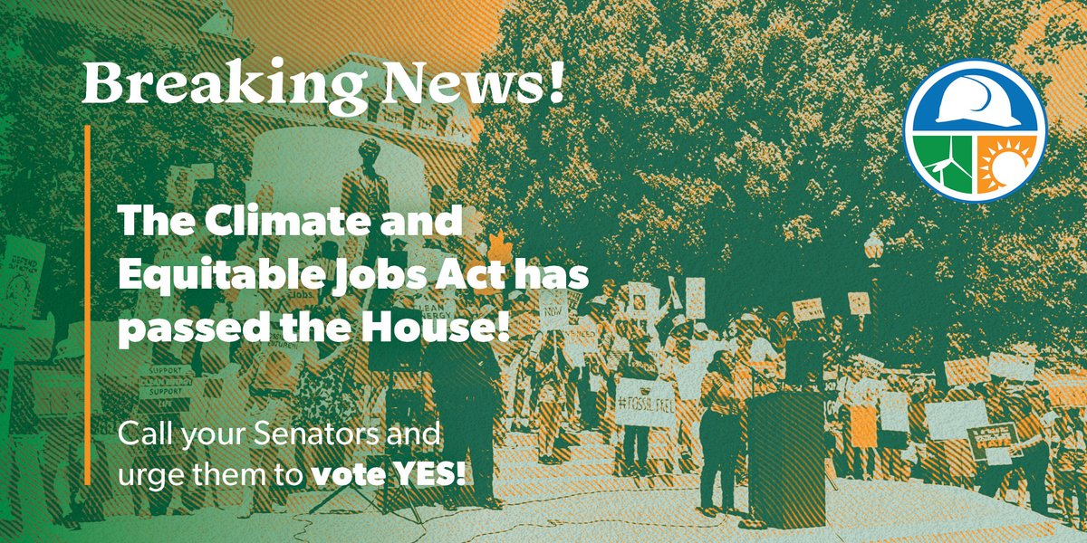 @RepChrisWelch <a href="/RobynGabel/">State Rep Robyn Gabel</a> <a href="/RepBobMorgan/">Bob Morgan</a> <a href="/repdeliaramirez/">Congresswoman Delia C. Ramirez</a> @DenyseStoneback <a href="/RepJGB/">Jehan Gordon-Booth</a> BREAKING: The Illinois House just passed the most equitable clean energy jobs bill in the nation! The Senate will reconvene in the coming days to take a vote, tell your Senator to vote YES! bit.ly/38NaHj6 #FossilFreeIL #twill