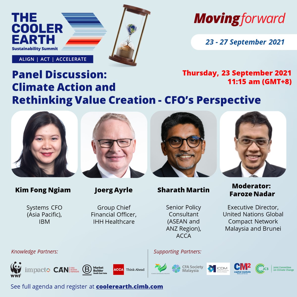 ACCAMalaysia's tweet photo. The Cooler Earth Sustainability Summit 2021 is happening from 23 – 27 September in partnership with ACCA.
For more information and to register for this complimentary event, go to https://t.co/LdqcdsF8Ud
#TheCoolerEarth #CIMBforTomorrow #CIMBForward https://t.co/nhlws2IXho