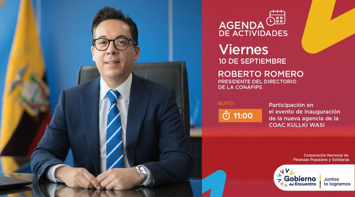 RobertoRomeroV's tweet photo. ACTIVIDADES| Nos sentimos orgullosos de ver crecer a las Organizaciones Financieras de la #EPS  |MAÑANA| a las 11h00 participaré en la inauguración de la nueva agencia de la Cooperativa #KullkiWasi en la ciudad de #Quito. https://t.co/g5LQ5L1hi1
