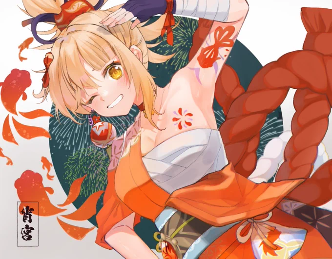 #原神で好きなキャラを各元素いう 火 宵宮ちゃん水 行秋 モナ雷 くじょうさら フィッシュル氷 重雲 甘雨ちゃん風 魈くん岩 鍾離せんせい ベド…草 増えすぎて選べん 