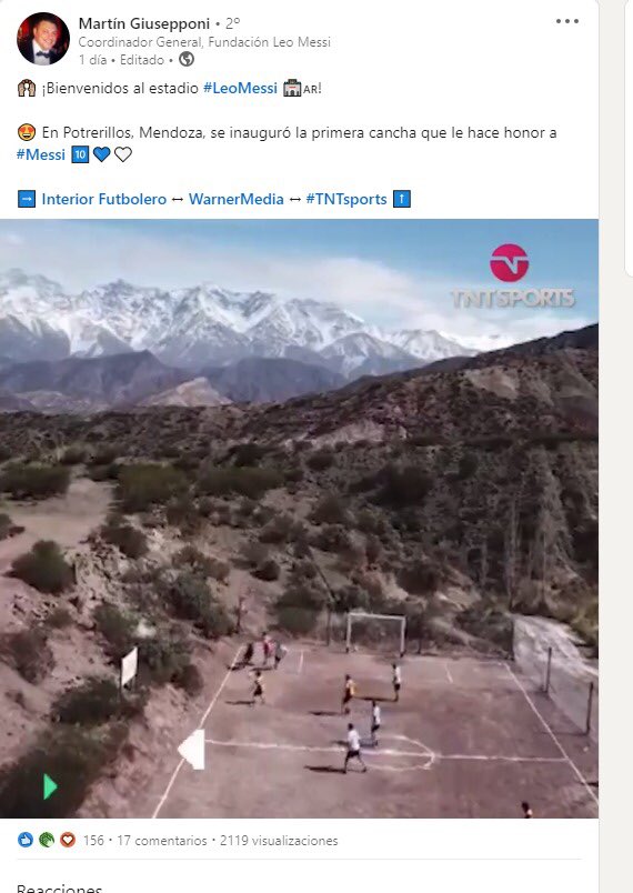 diegoepais's tweet photo. Gracias a @MartiGiusepponi, coordinador general de la @Fundacionleom por compartir el informe sobre el estadio Leo Messi que hicimos en @InteriorFut por @TNTSportsAR https://t.co/hC6vRKejQw