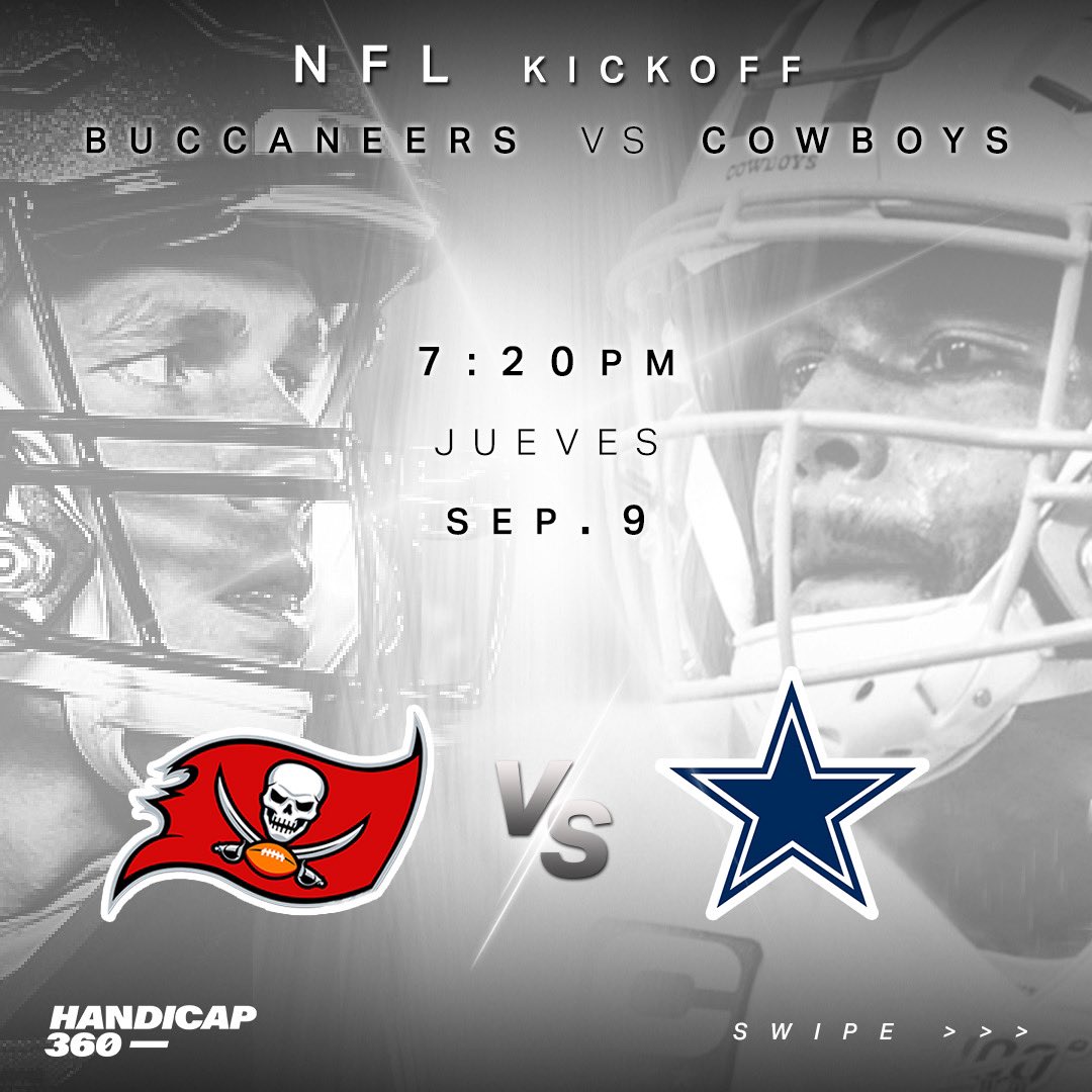 Handicap360's tweet photo. ¡NFL Kickoff 2021! Tom Brady inicia su temporada 22 en búsqueda de su 8.º anillo! Su primer rival... Los Dallas Cowboys. 🏈
#HandicapStats https://t.co/AKZia7hTjM