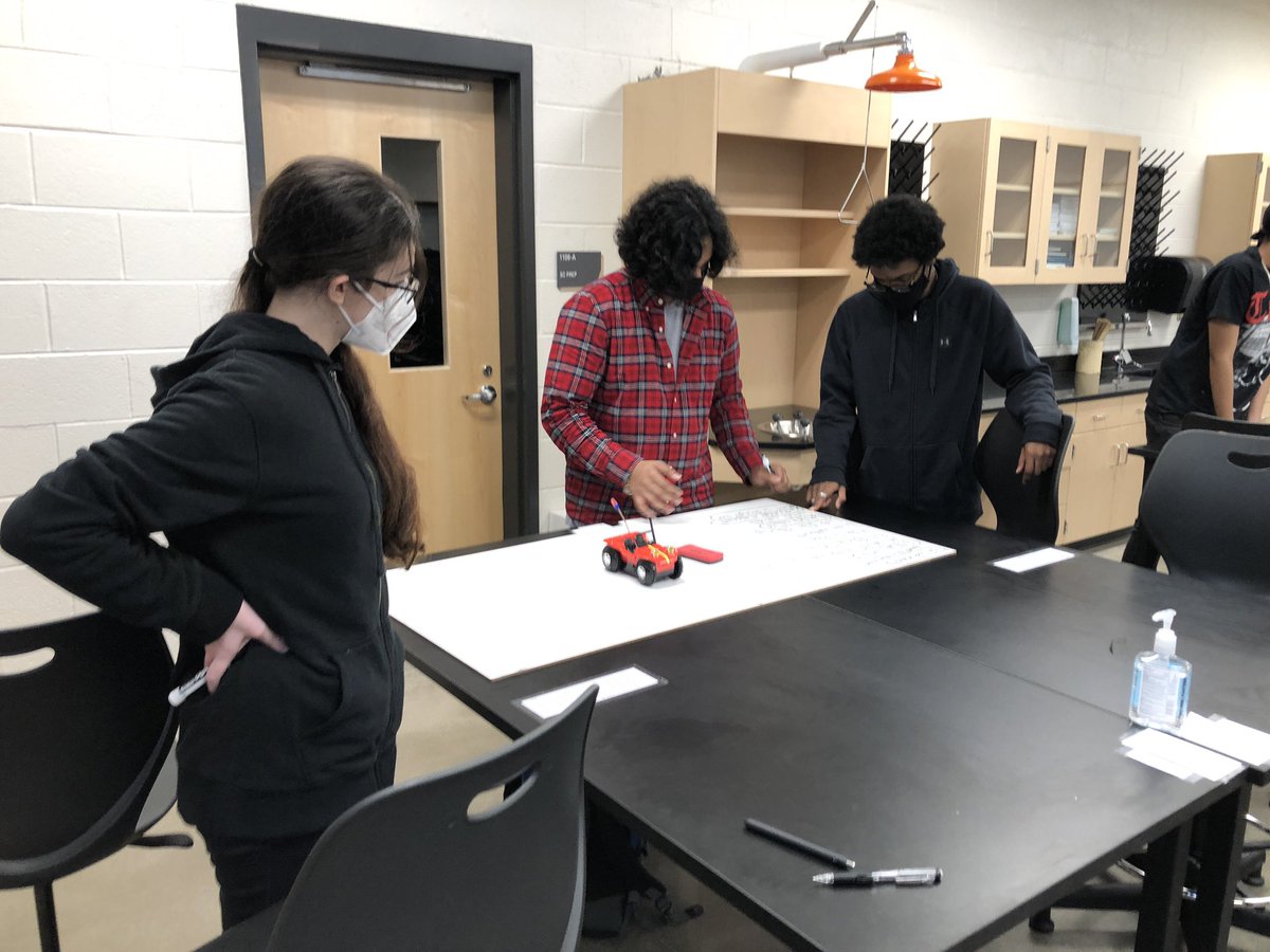 HSHS_Leonard's tweet photo. Physics is every toy you’ve ever played with. So, on day one we observe the buggy moving across the table and set the expectation that in physics, it’s better to work together and learn from each other. @TFerrellJr3 check out those table groups. 😁 https://t.co/SgJfvvB34n