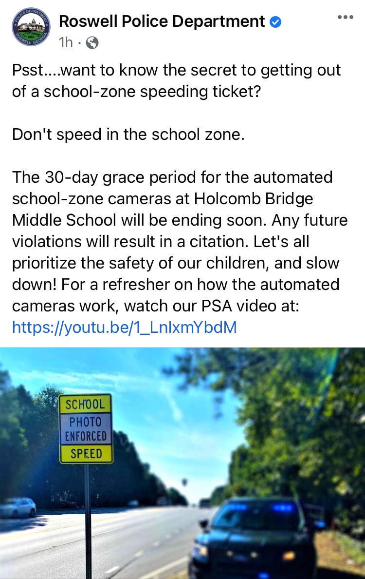 Slow down, please, Hawk community! ⁦<a href="/HolcombBridgeMS/">HolcombBridgeMS</a>⁩