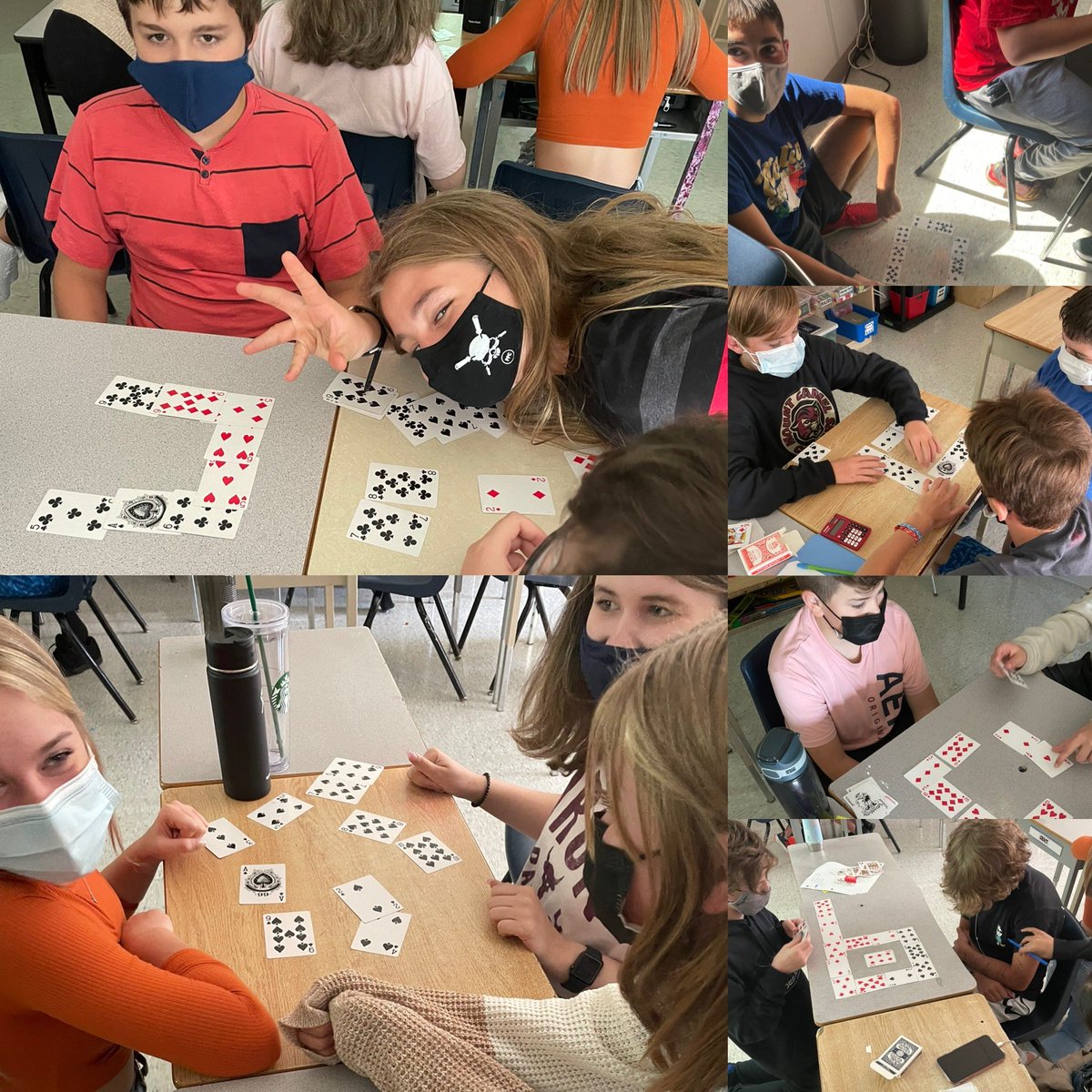 MsBCarrigg's tweet photo. Today we used cards and frames to learn how to cope with challenges when learning math. What great perseverance Ss showed! @alcdsb_olmc #mathSEL #bustingthroughchallenges https://t.co/vTj8xbwJ0g