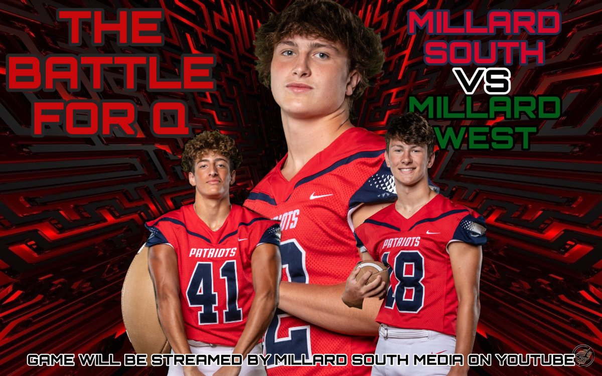 Millard South Media is streaming tomorrow. Find us at
youtube.com/watch?v=BAkncz…  <a href="/MSHSactivities/">Millard South Activities</a>  Thanks <a href="/m_south_hs/">Millard South HS</a> for helping us with some new equipment! Graphic designed by <a href="/TristonPala/">user</a>