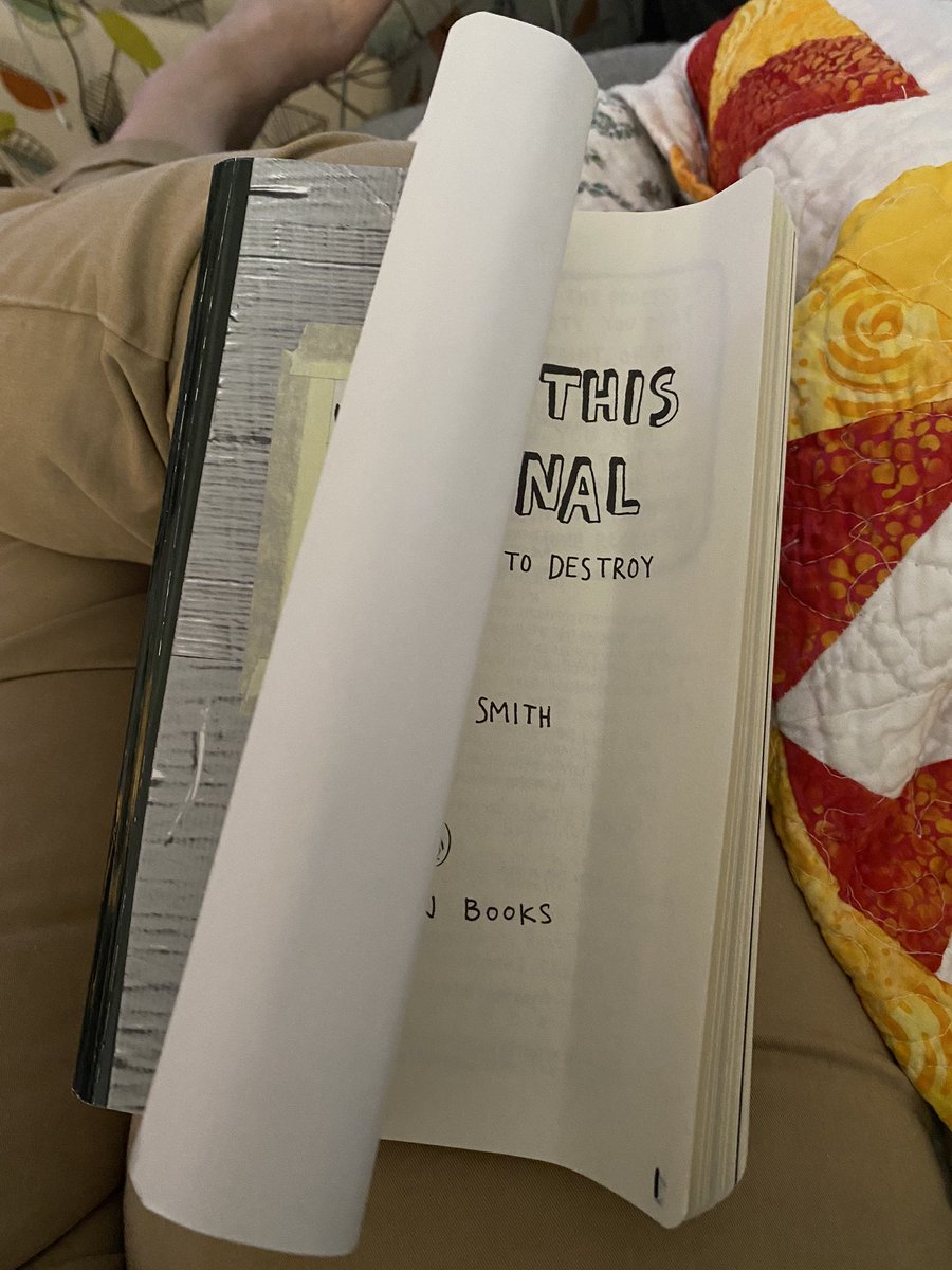 MandiTolenEDU's tweet photo. I’m behind on #wreckthis prompts but here are a few from last week. My sudden movement was rolling the book as tight as I could get it. Also, stamps? I only had one real stamp from the mail.
@carrie_baughcum https://t.co/47ALq0QmN6