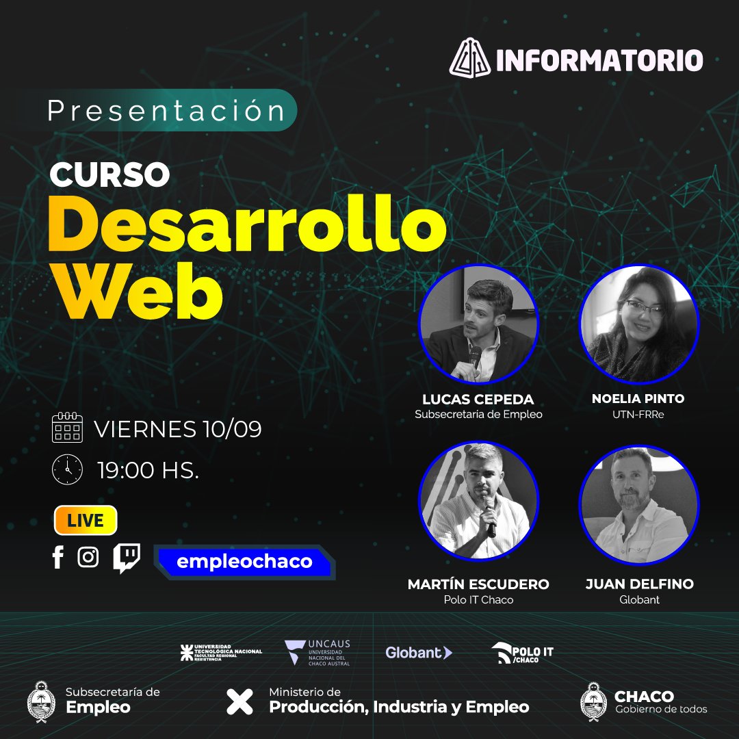 ℹ️ Revisá la bandeja de entrada de tu correo y tu WhatsApp, te enviamos el link de inscripción para que puedas comenzar a vivir Desarrollo Web y no pierdas la oportunidad de seguir formándote para el Empleo. 

🕛Tenés tiempo para hacerlo hasta el 12/09 a las 23:59 hs.
