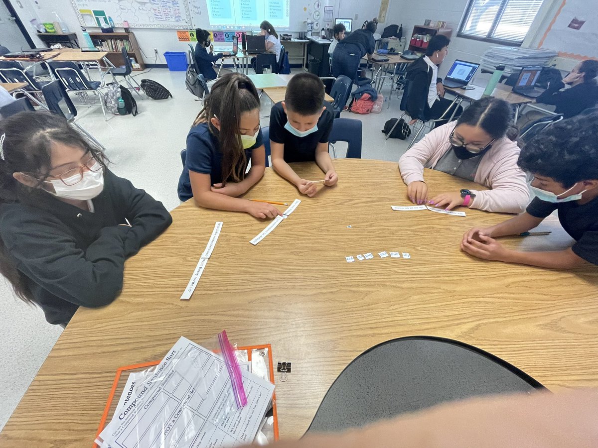 KGutierrez_CJHS's tweet photo. I love the enthusiasm and focus our 6th grade Cowboys have during a compound sentence manipulative station. @Hi_Miss_G has them #UnitedandIgnited! @WClarke_MS @JEstrada_CMS #TeamSISD https://t.co/B5vhSpRVIB