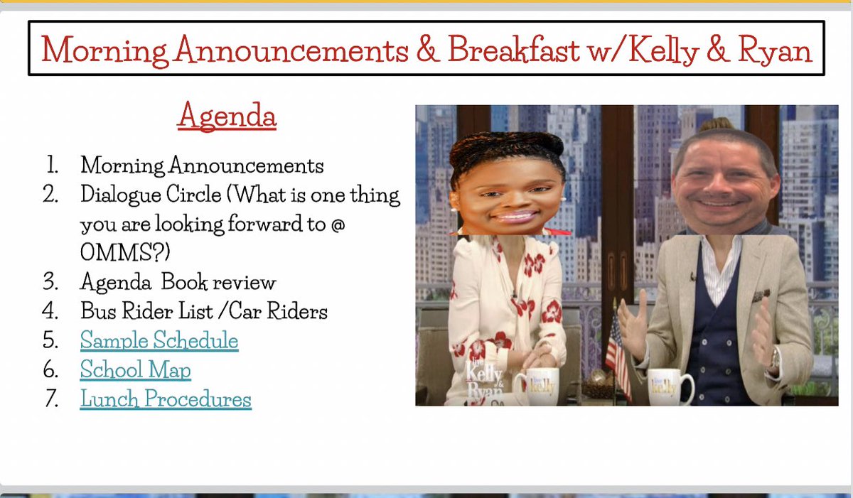 Kelly and Ryan does it again at OMMS. New school year, new 7th grade kids, and lots to talk about. Kelly and Ryan aka Mrs. Jackson and Mr. Embury. <a href="/LiveKellyRyan/">LIVEKellyRyan</a> <a href="/ommsaacps/">Old Mill Middle South</a>