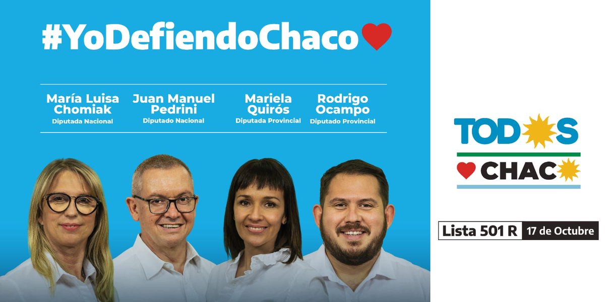 arielybarra's tweet photo. Este 12 de septiembre, #YoDefiendoChaco con el corazón ❤️
#Lista501R - 17 de Octubre 
#FrenteDeTod☀️s
♥️♥️♥️♥️
Por lo que hicimos, y por lo que nos falta por hacer. El futuro es nuestro! Hagamoslo juntos! 
Vamos tod☀️s a defender al Chaco con el corazón!! https://t.co/62b8G4n8Mh
