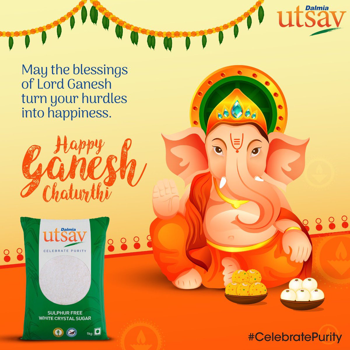 DalmiaUtsav_'s tweet photo. May the blessing of Lord Ganesha add sweetness to your life.
Dalmia wishes you a very prosperous Ganesh Chaturthi
#DalmiaUtsav #DalmiaSugar #PackagedSugar
#CelebratePurity #GaneshChaturthi2021
#HappyGaneshaChaturthi #Modak #TopicalSpot https://t.co/PnalsySp4j