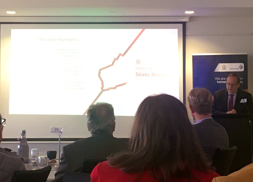 Kali_in_Perth's tweet image. Great to be at a presentation from Minister @DonPunch this morning in #Bunbury on the 2021-22 State Budget, very excited to learn what this means for #startups & #smallbusiness in #regionalWA 🙌