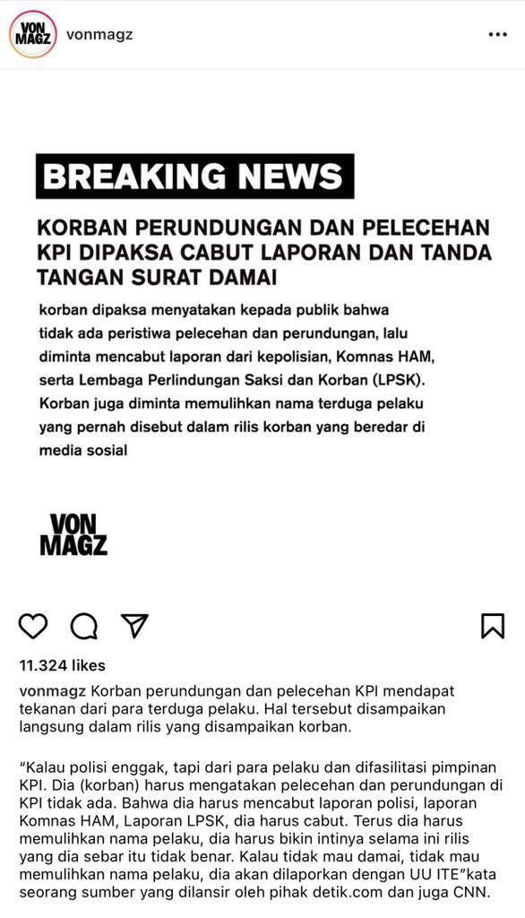 Dis! Gila emang… ternyata alasan mau dicabutnya karena dipaksa dan pelaku bahkan gamau minta maaf 🙂. Ini bahaya sih buat kedepannya. Jangan sampai korban” lain jadi takut buat speak up.