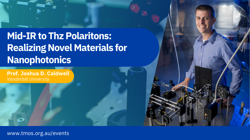 TMOS_ARC's tweet photo. TMOS is excited to host Prof. Joshua D. Caldwell next month as he presents: Mid-IR to Thz Polaritons: Realizing Novel Materials for Nanophotonics

When: October 5th, 2021 @ 11am AEST
Where: Online
Register: https://t.co/J4Z2KfwhCn https://t.co/8hnXXMhYFP
