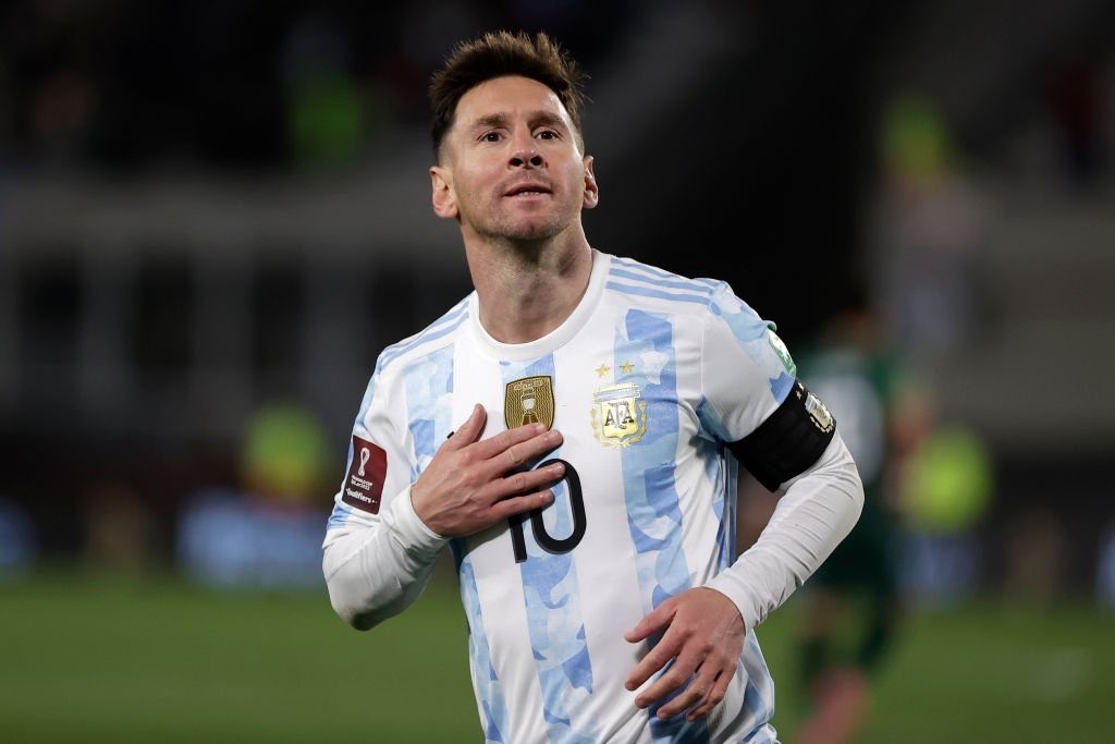 SiaranBolaLive's tweet photo. FT #WCQ2022
Argentina 3-0 Bolivia
(Messi 14', 64', 88')
Messi Hattrick
 https://t.co/fcaIsOhg7P