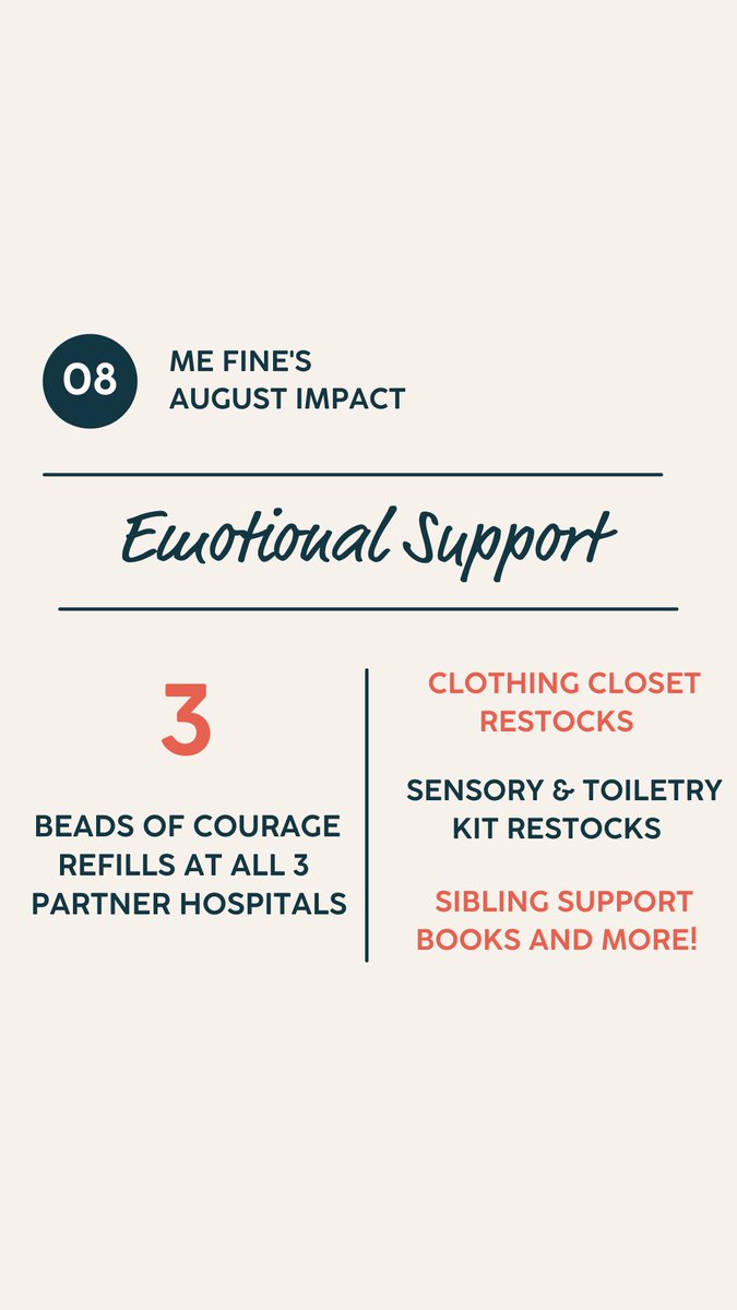 MeFineNC's tweet photo. Our August Impact is in! We had the honor of providing 58 unique families with financial assistance during the month of August. These families had one less thing to worry about during their child’s medical crisis.

Your support allows this work to continue 🧡

#mefine https://t.co/sAD5ctqDlw